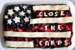close the camps, Padma Lakshmi, indian american activist padma lakshmi send a message to trump through a pie on 4th of july, Padma lakshmi