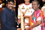 Chiranjeevi award, Chiranjeevi Padma Vibhushan news, chiranjeevi receives padma vibhushan, Trisha