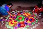 deepika rangoli video, rangoli designs, spiritual and cultural significance of making rangoli outside the house, Krushna