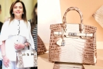 nita ambani's bag cost, Nita Ambani's Crocodile Skin Handbag, nita ambani s crocodile skin handbag worth rs 2 6 cr studded with 240 diamonds goes viral, Karisma kapoor