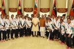 Narendra Modi, Narendra Modi, modi meets rio olympics bound athletes, India president