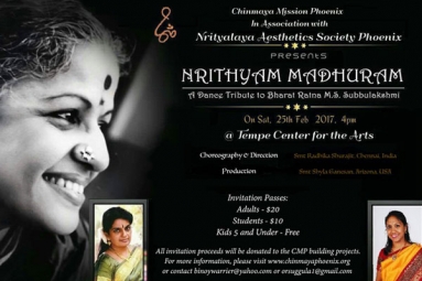 CHINMAYA MISSION FUNDRAISER In association with NRITHYALAYA AESTHETICS SOCIETY Phoenix