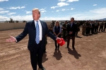 migrants at mexio border, trump at mexico border, u s is full trump announces to migrants at mexico border, Border wall