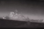 Russian Landing Ship, Cesar Kunikov visuals, ukraine drone damages russian landing ship, Caesar