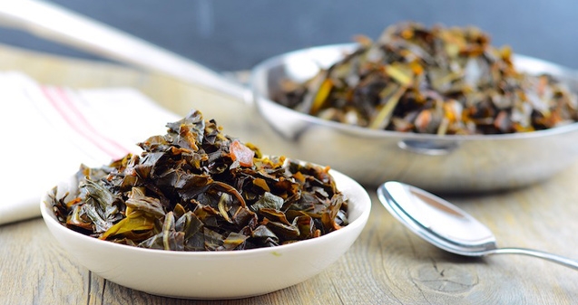 Vegetarian Collard Greens with meat